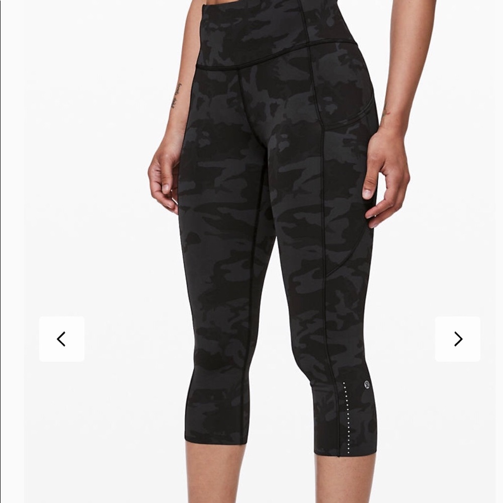 Lulu Lemon Fast and Free Crop NuLux II 19” camo